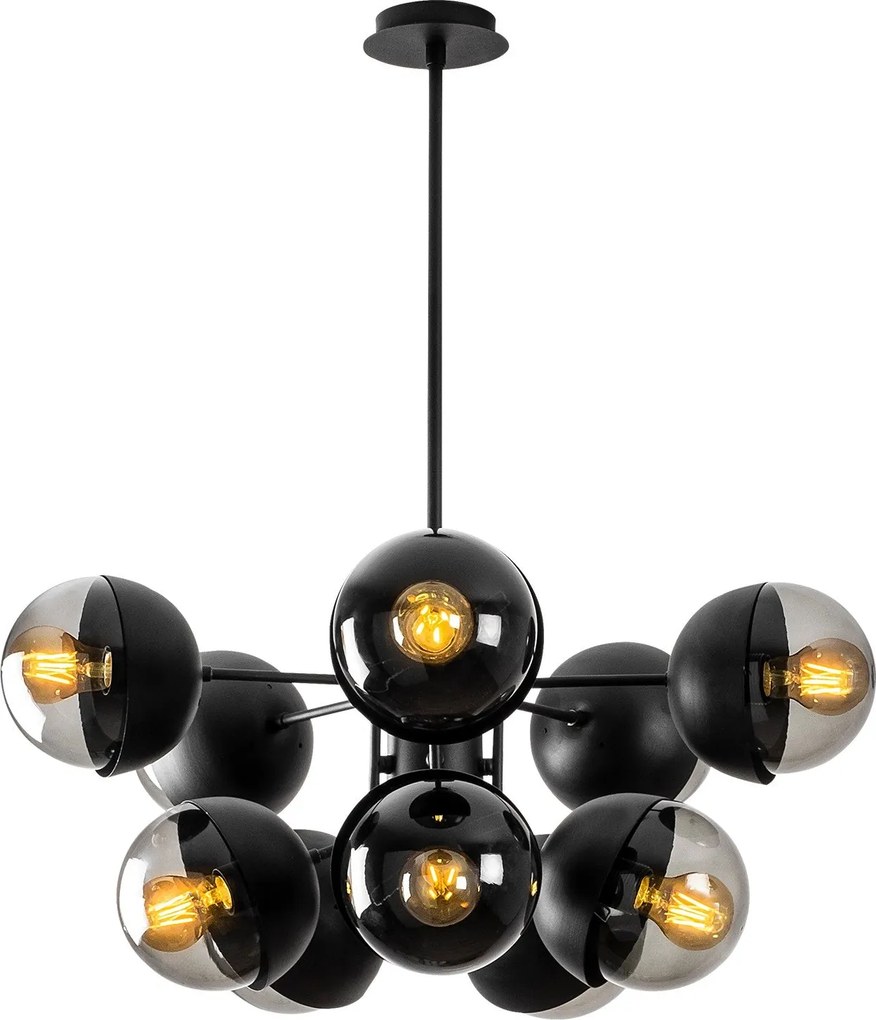 Candeeiro de Teto Karsor – Preto – 68 x 68 cm
