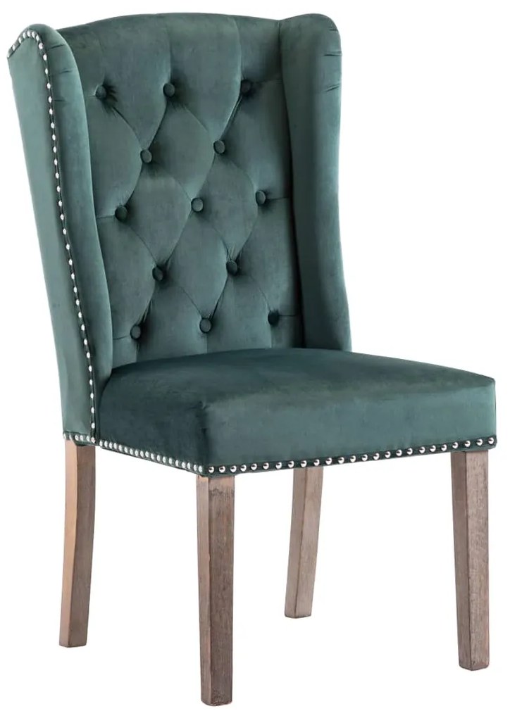 Cadeiras de jantar 2 pcs veludo verde-escuro