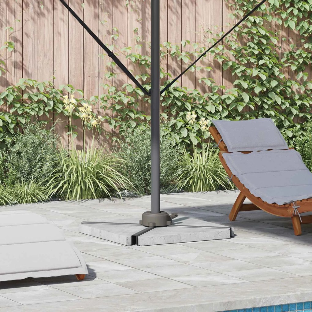 vidaXL Base para chapéu de sol Prateado 23 x 14 x 6 cm