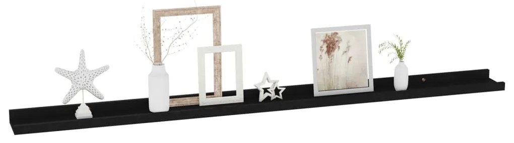 Prateleiras de parede 4 pcs 115x9x3 cm preto