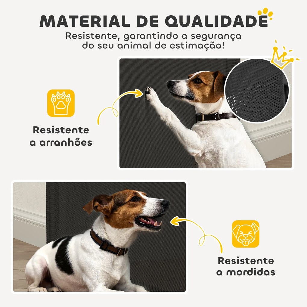 PawHut Barreira de Segurança para Cães Retrátil 0-136 cm Barreira para