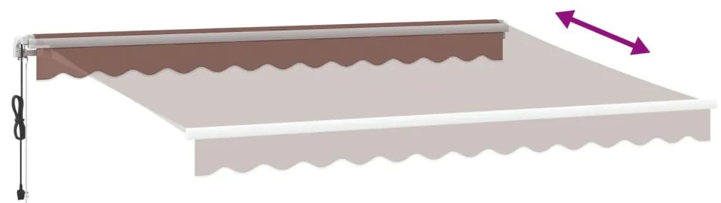 Toldo retrátil automático 350x250 cm castanho