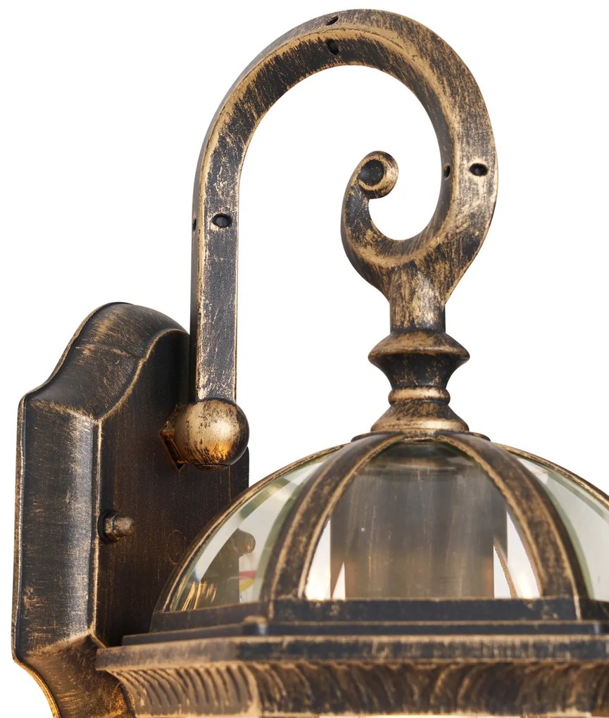 Candeeiro de Parede Exterior Clássico Ouro Antigo IP44 - Glasgow