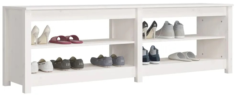 Banco sapateira 160x36,5x50 cm pinho maciço branco