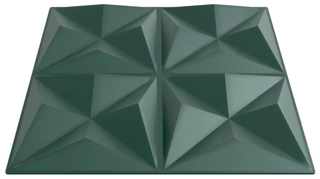 Painéis de parede 48 pcs 50x50 cm 12m² XPS origami verde