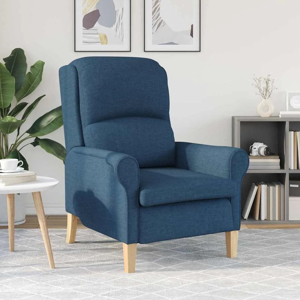 Poltrona Moderna Azul Standard Tecido de poliéster, Madeira