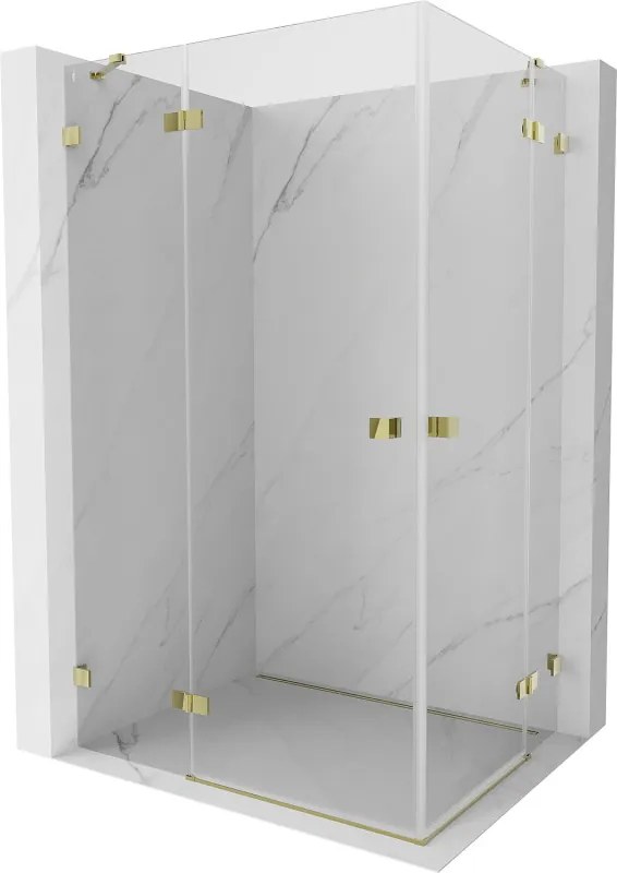 Mexen Lunar Duo cabine de duche pivotante esquerda 120 x 100 cm, transparente, dourada - 834-120L-100P-50-00