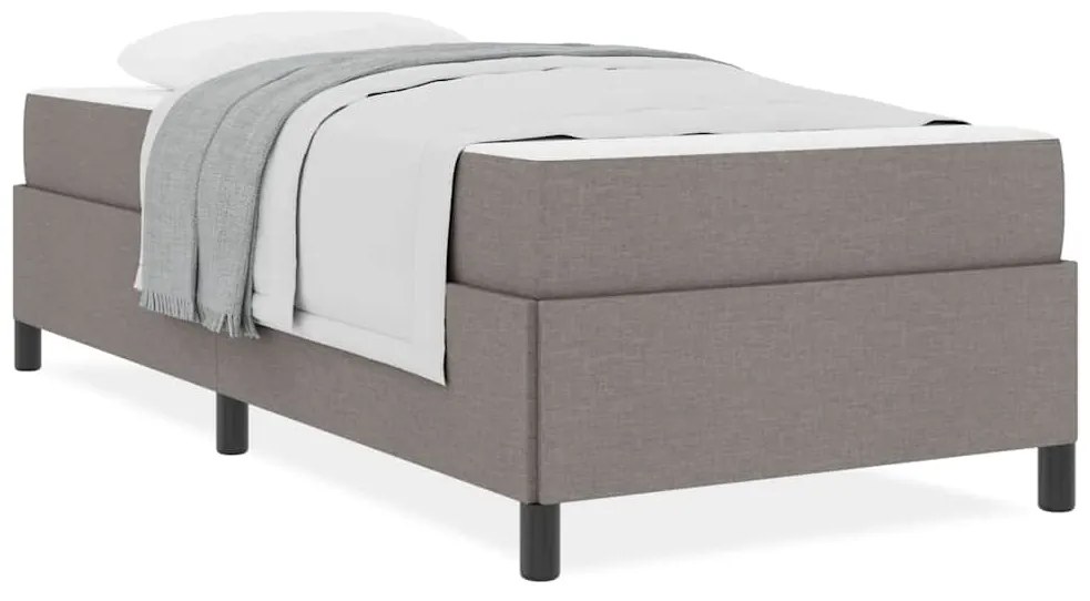 Cama Box Taupe, Preto 90 x 190 cm Tecido, Madeira de Engenharia