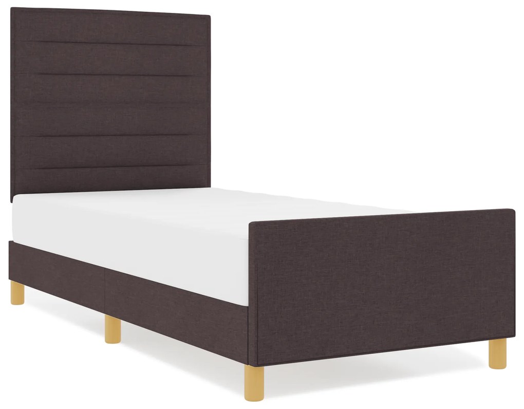 Cama vidaXL Marrom Escuro 90x200 cm Tecido