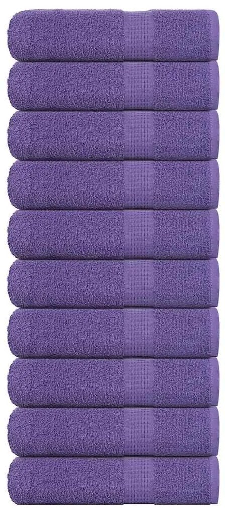 vidaXL Toalhas de mãos 10 pcs 50x100 cm 360 gsm 100% algodão roxo