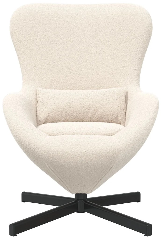 Cadeira Suspensa vidaXL Creme em Tecido de Lã Curly