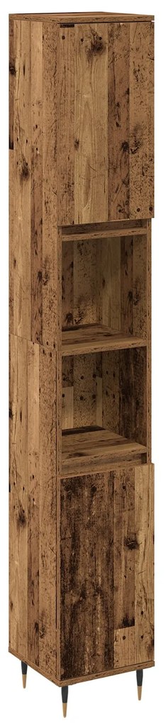 Conjunto de Móveis para Casa de Banho com 3 Peças de Madeira Antiga