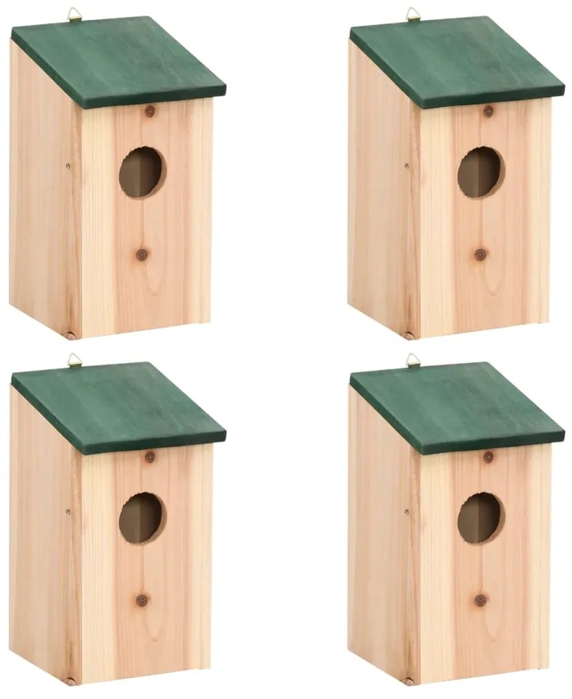 vidaXL Casas para pássaros 4 pcs madeira 12x12x22 cm