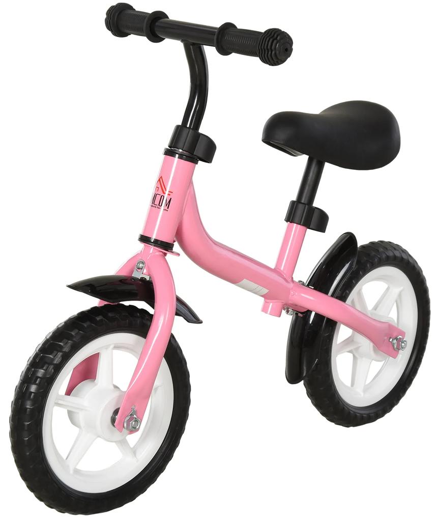 Bicicleta de equilibrio infantil acima de 3 anos Altura ajustável 71x32x56 cm Rosa