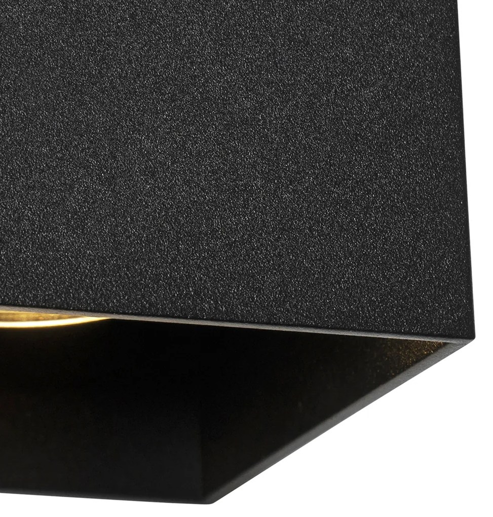 LED Candeeiro de Parede Quadrado Inteligente Preto com Wi-Fi GU10 - Sabbir Design