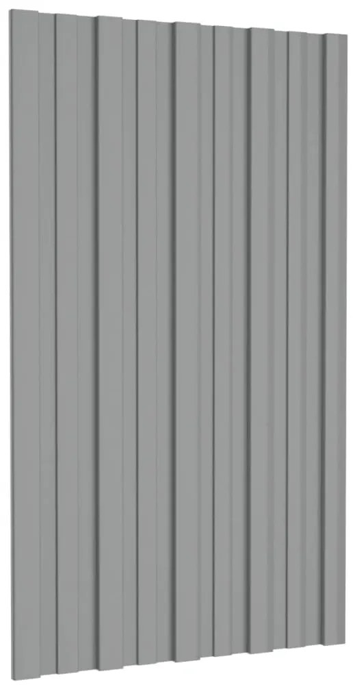 Painéis de telhado 36 pcs 80x45 cm aço galvanizado cinzento