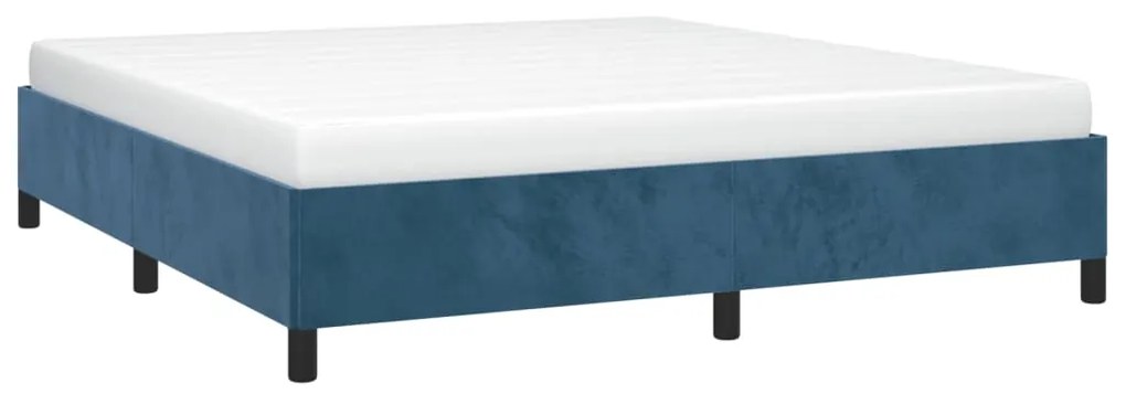 Estrutura de cama 180x200 cm veludo azul-escuro