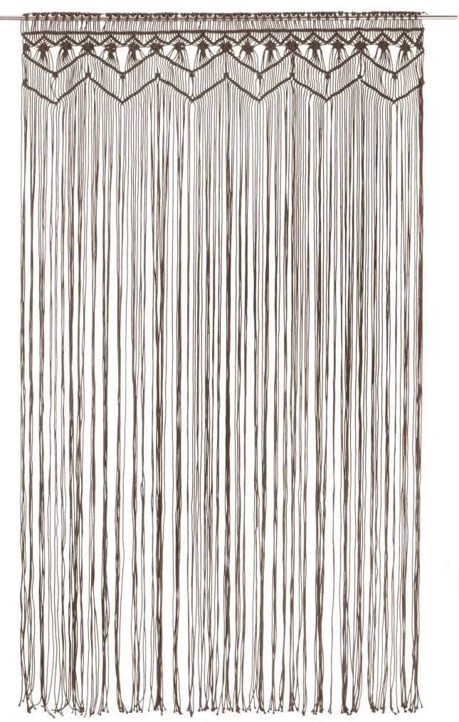 Cortina em macramé 140x240 cm algodão cinzento-acastanhado