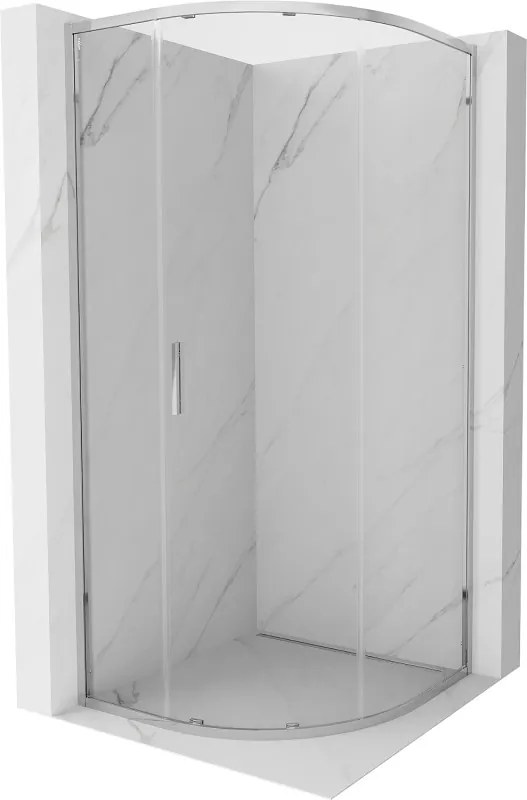 Mexen Exo cabine de duche semicircular deslizante 70 x 70 cm, transparente, cromado - 8131-070-070-01-00