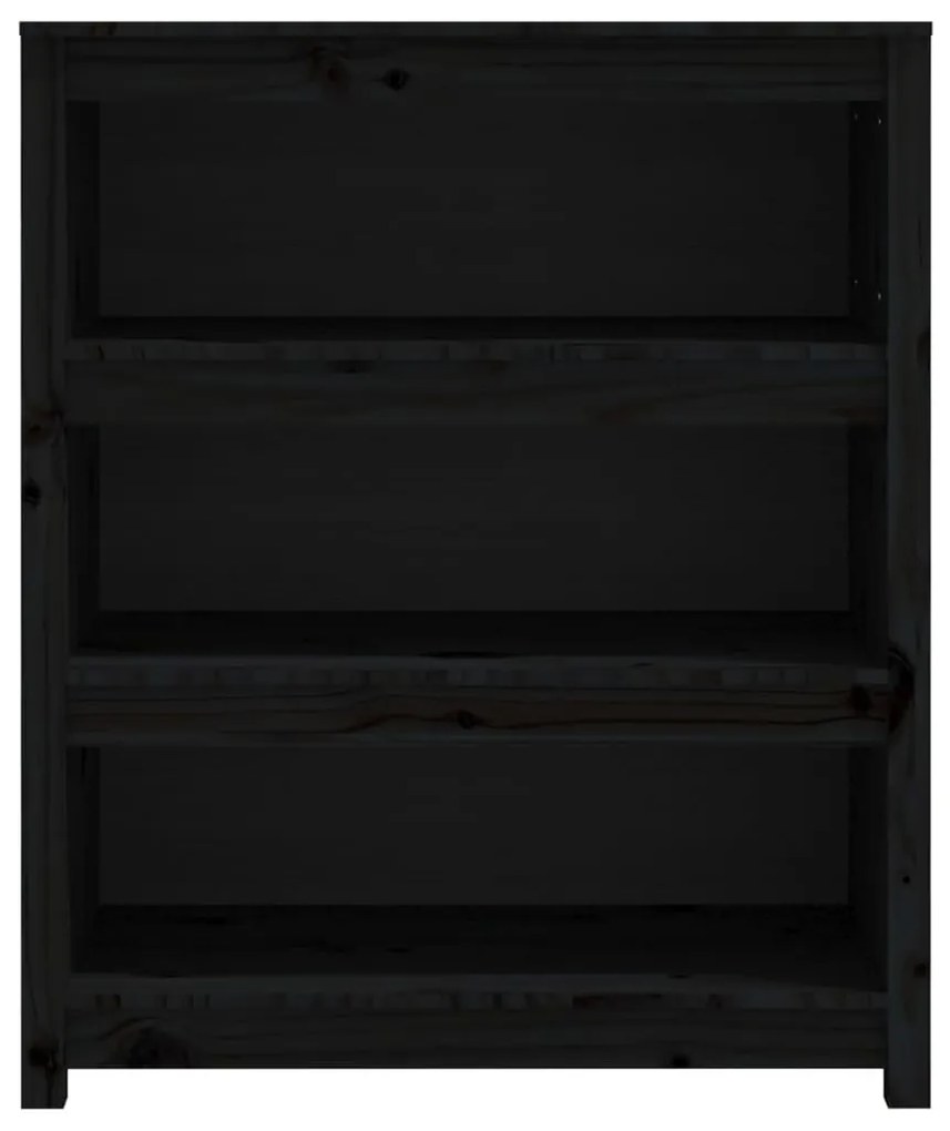 Estante 80x35x97 cm madeira de pinho maciça preto