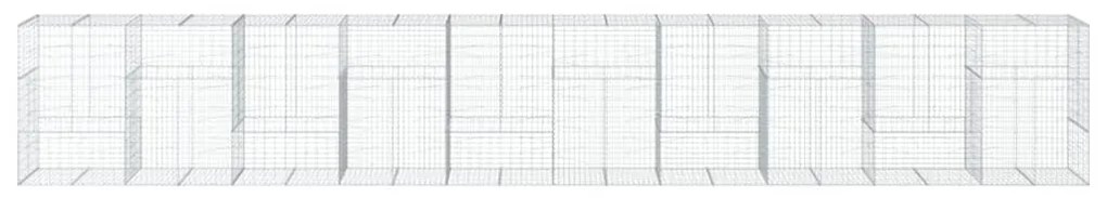 Cesto gabião com cobertura 1000x100x150 cm ferro galvanizado