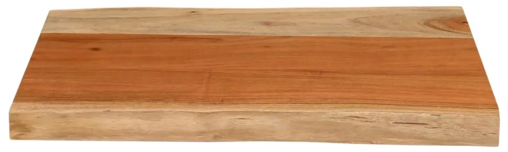 Tampo de mesa retangular borda viva 50x40x3,8 cm acácia maciça