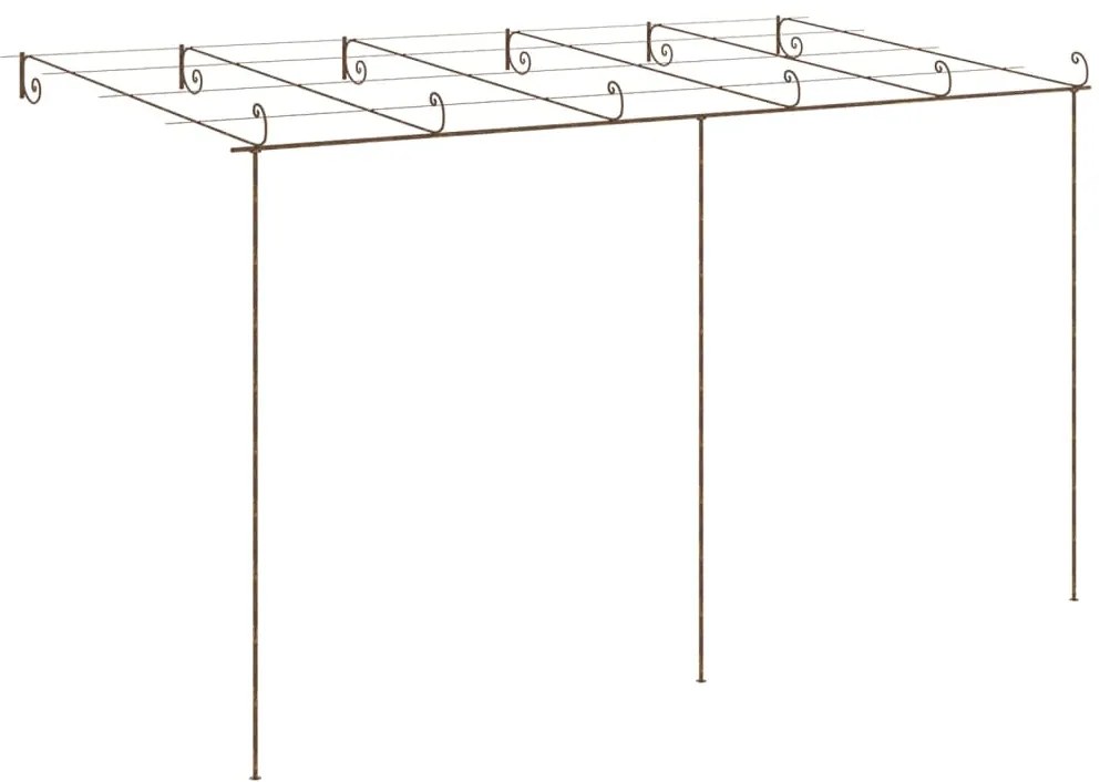 Pérgola de jardim 6x3x2,5 m ferro castanho antigo