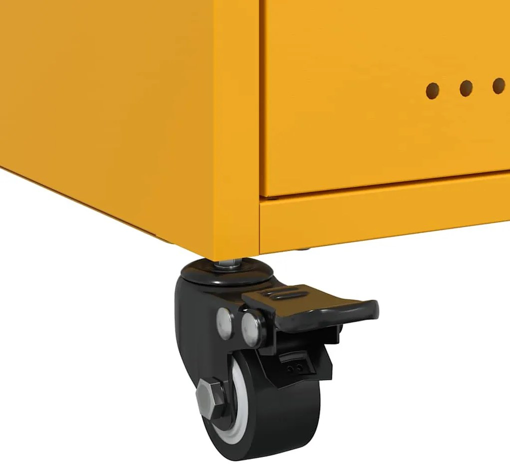 Mesa de cabeceira 36x39x43,5 cm aço amarelo mostarda