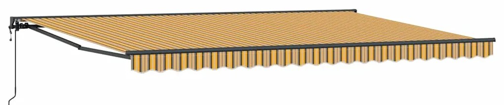 Toldo Retrátil Manual Azul Marinho 500x300 cm Metal e Tecido