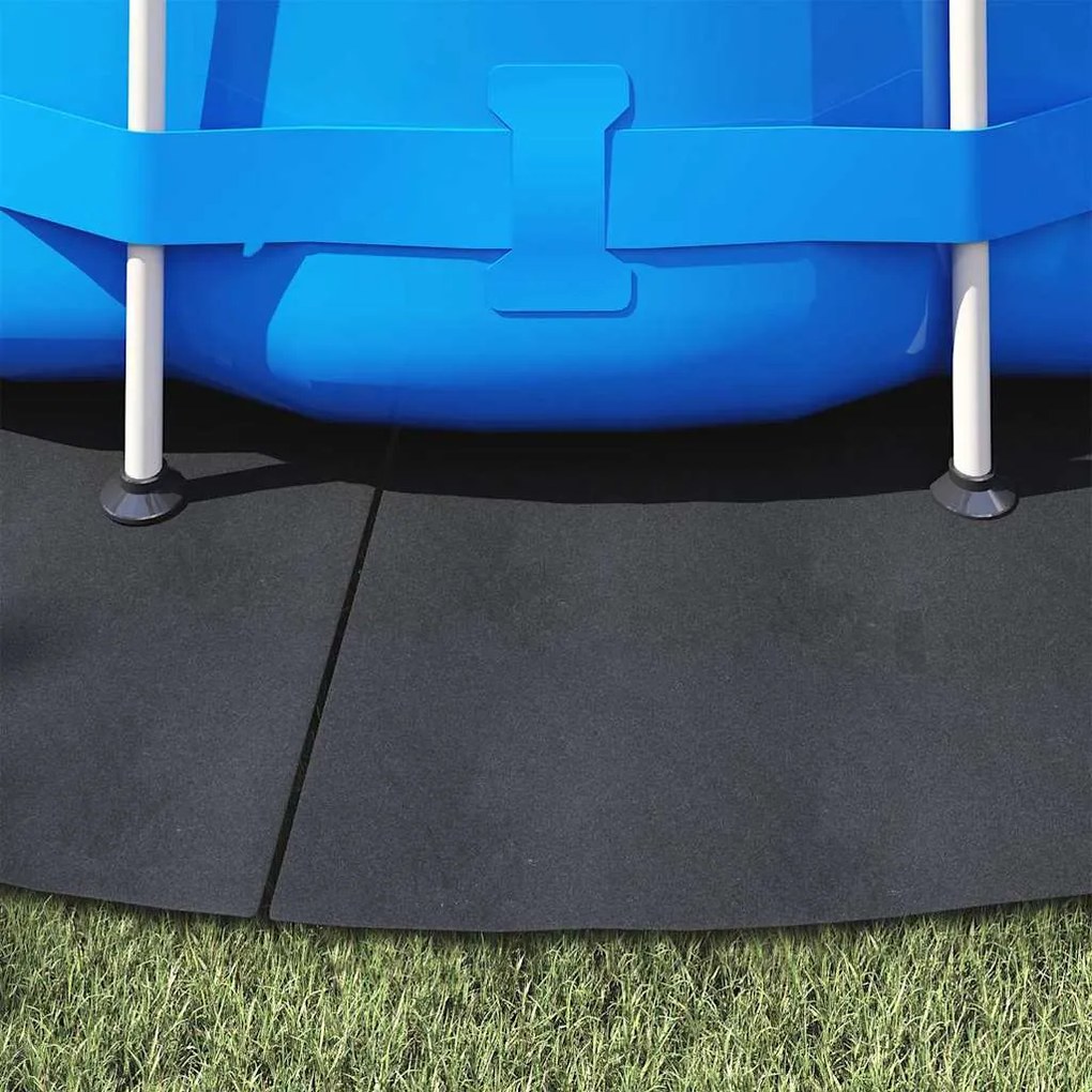 Tapete de Fundo para Piscina Preto Ø428 cm, Tecido Não Tecido, Redondo