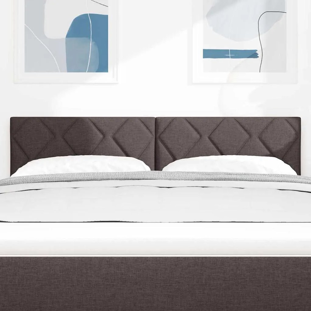 Cabeceira com Design de Blocos de Diamante Marrom Escuro, 160 cm de Te