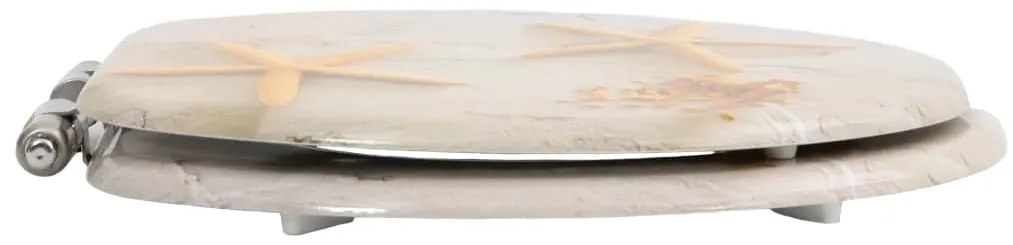 Assentos sanita 2 pcs c/ tampas fecho suave MDF design estrelas