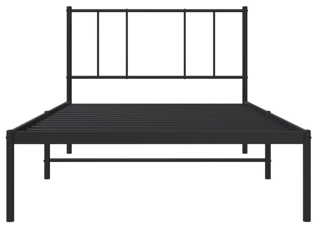 Estrutura de cama com cabeceira 107x203 cm metal preto
