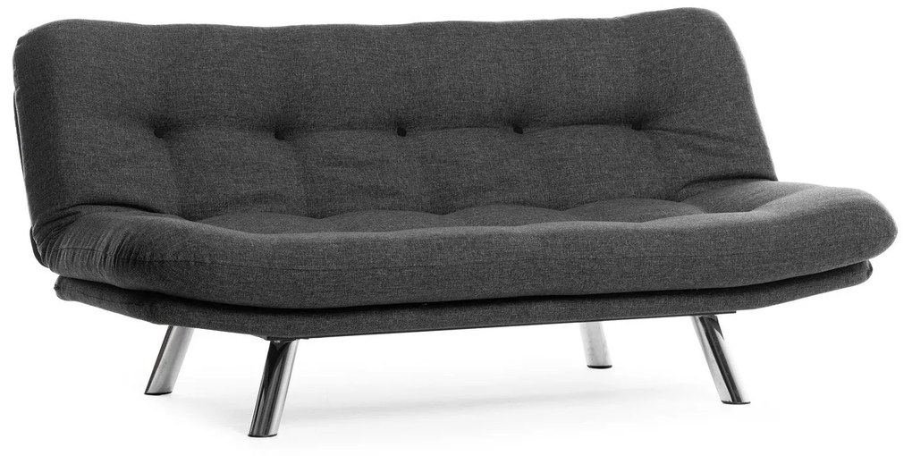 Sofá-Cama de 3 Lugares Misa – Cinzento Escuro – 52x175x40 cm