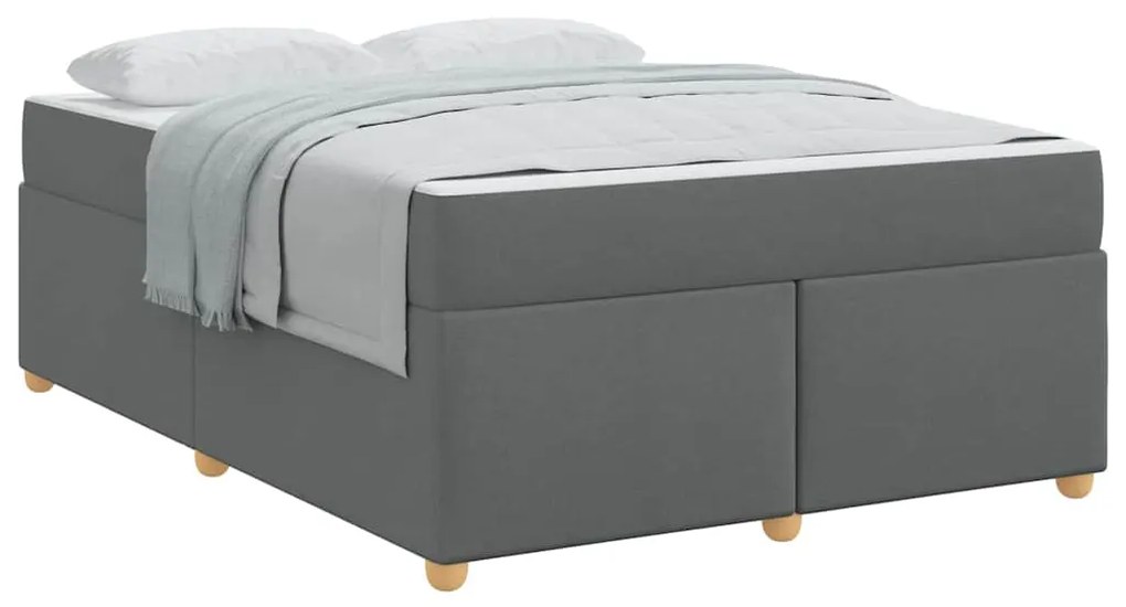 Estrutura de cama com colchão Cinzento escuro 160 x 200 cm