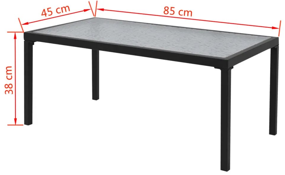 4 pcs conjunto lounge para jardim textilene preto