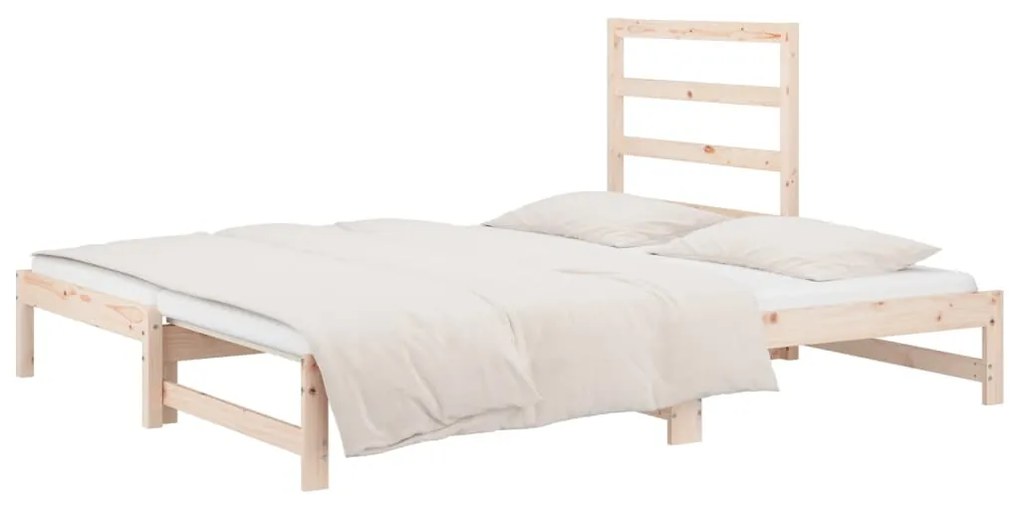 Sofá-cama de puxar 2x(90x200) cm madeira de pinho maciça