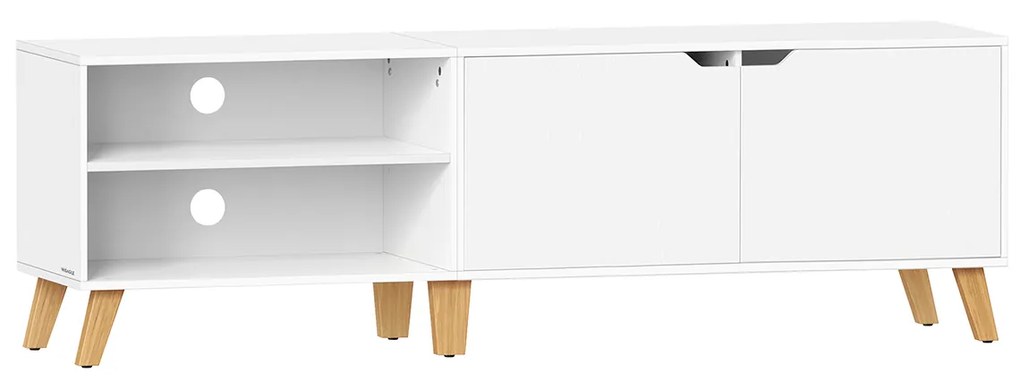 Armário para televisão com 160 x 40 x 50 cm e 2 portas branco