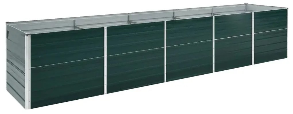 Canteiro elevado jardim aço galvanizado 400x80x45 cm verde