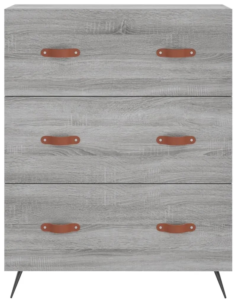 Cómoda 69,5x34x90 cm derivados de madeira cinzento sonoma