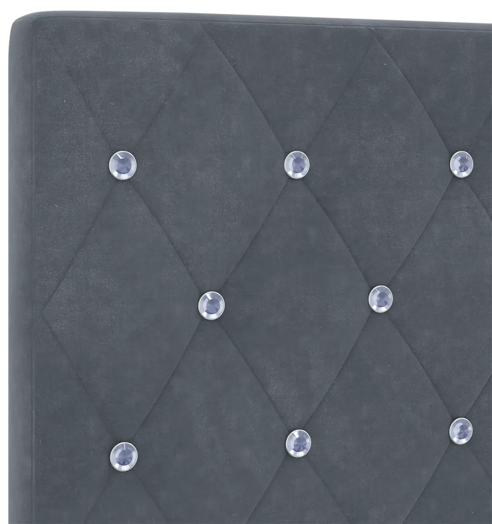 Cabeceira vidaXL com Botões de Cristal Tufted Cinza Escuro 100 cm Velu