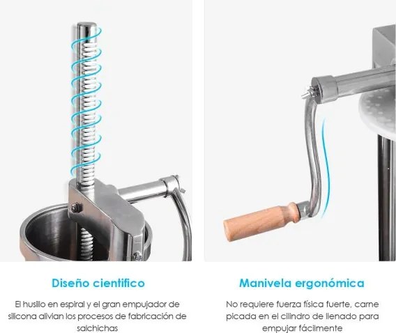 Máquina de Enchimento de Salsicha 6L Enchimento de Salsicha com 6 Tubos de Enchimento de Aço