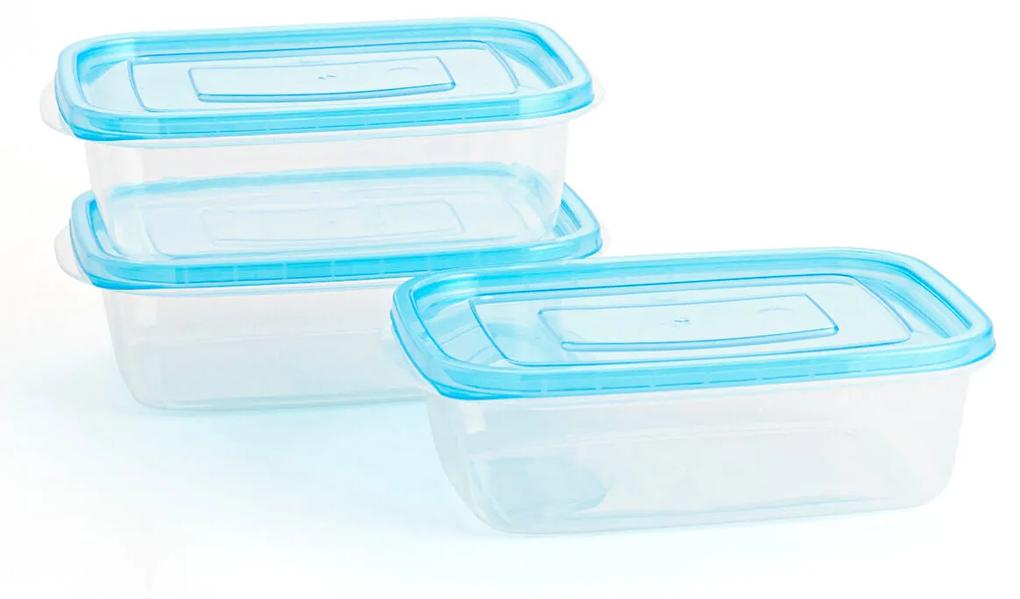 Conjunto de Lancheiras Quid Refresh 3 Peças Azul Plástico