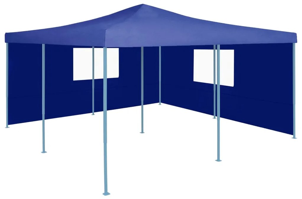 vidaXL Tenda dobrável com 2 paredes laterais 5x5 m azul