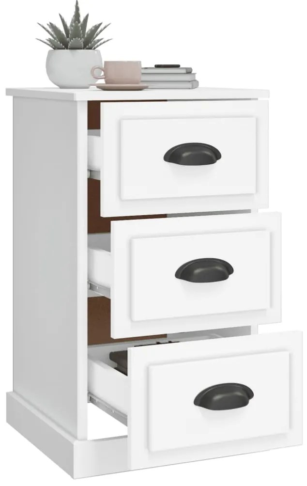 Mesa de cabeceira 39x39x67 cm derivados de madeira branco