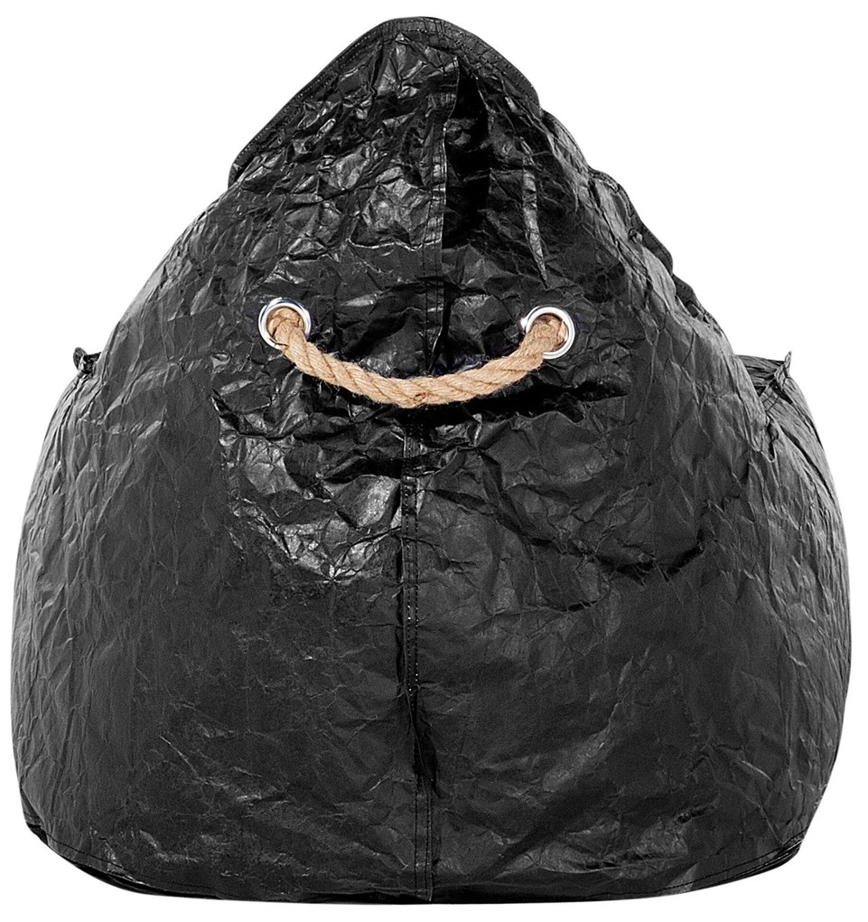 Pufe poltrona preto DROP Beliani