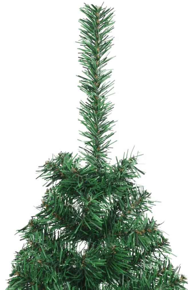 Meia árvore de Natal artificial com suporte 120 cm PVC verde