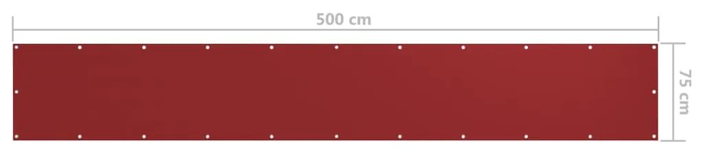 Tela de varanda 75x500 cm tecido Oxford vermelho