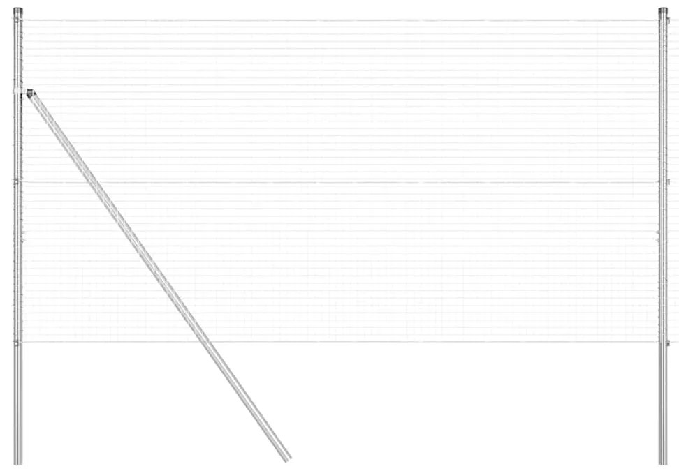 Cerca de Arame Soldado com 13 Postes 1.2x25 m Aço Galvanizado