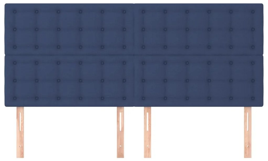 Cabeceira de cama 4 pcs tecido 90x5x78/88 cm azul
